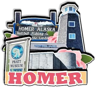 Homer Alaska USA Refrigerator Magnets 3D Wood Products Friction Resistant Travel Souvenirs Home and Kitchen Decor-2305