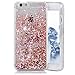 SUPVIN iPhone SE Case, Liquid Case for iPhone SE, iPhone 5S/5, Fashion Creative Design Flowing Liquid Floating Luxury Bling Glitter Sparkle Diamond Hard Case for iPhone SE, iPhone 5S (Pink)
