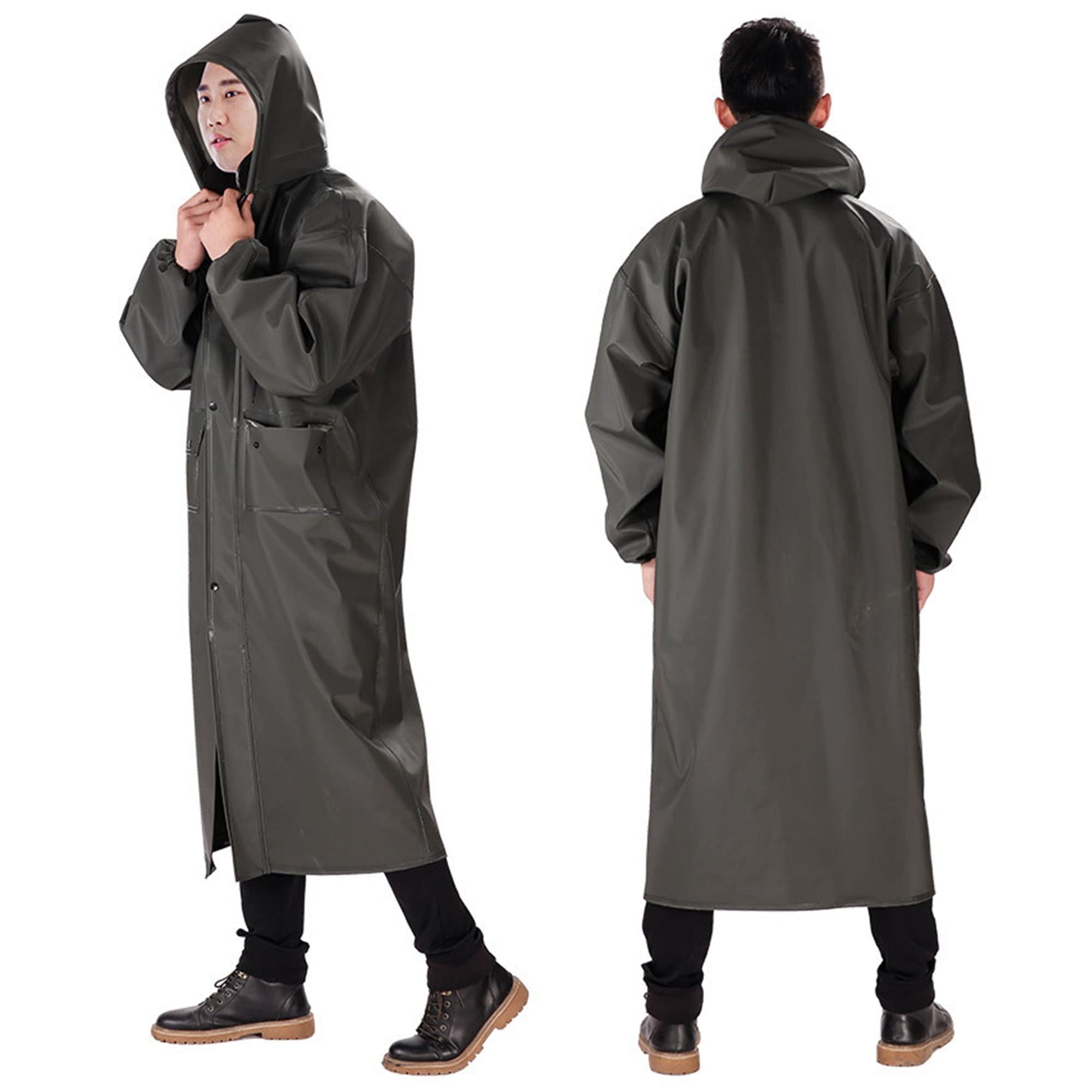 Ponchos de Pluie Épais et Imperméables à Capuche Cape de Pluie Adulte Homme Femme Poncho Durable avec Poches pour Cyclisme, Camping, Randonnée, Pêche, Alpinisme