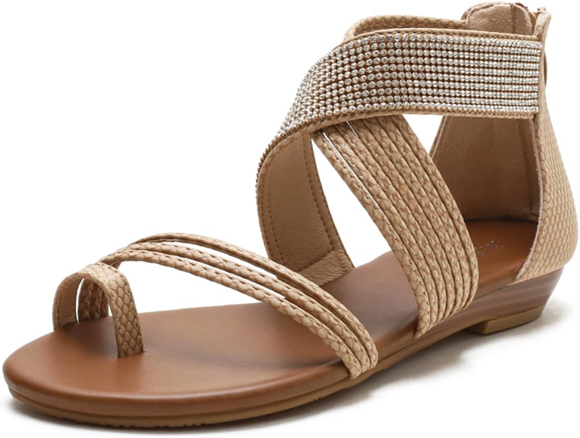 Gladiator Flat Sandals A013, Apricot 