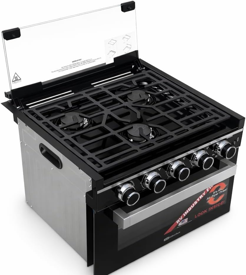 Suburban 17" RV Stove Oven Range Air Fryer 3907A RA17BG 3 Burner Piezo Tiny Home