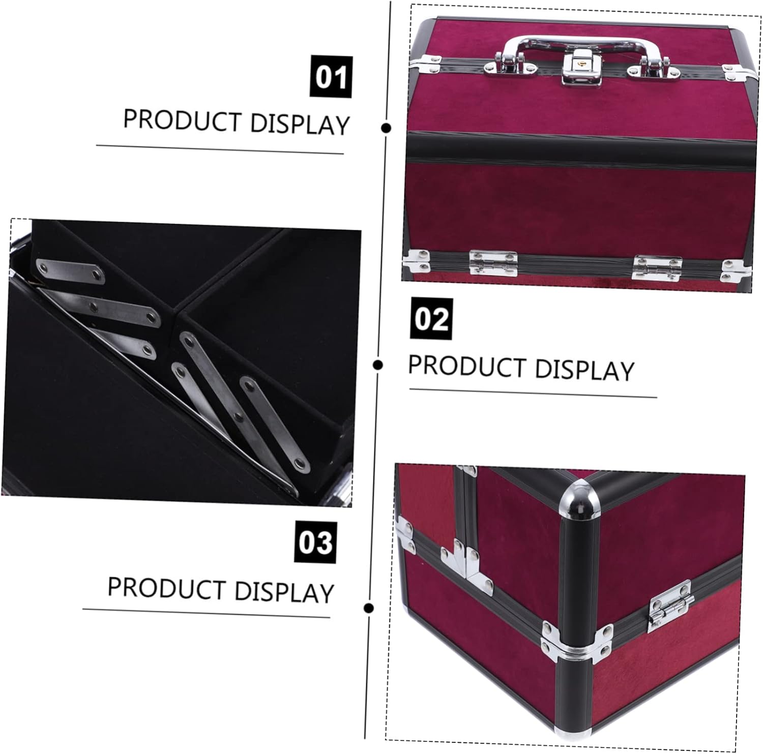 VICASKY 1Pc Double Opening Makeup Case Portable Makeup Holder for Travel Lightweight Cosmetic Storage Container for Business Trips and Events