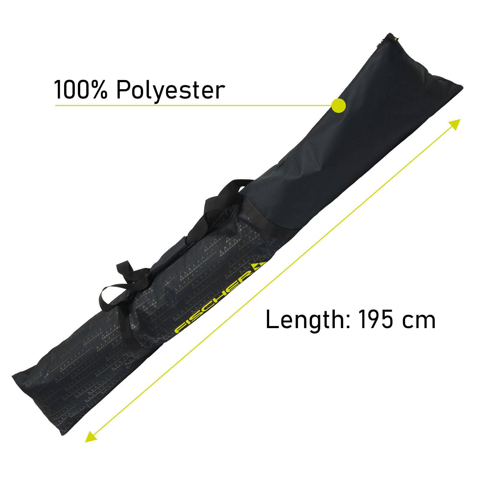 Fischer Skicase ECO XC NC - Borsa per sci nordico resistente, leggera e facile da ripiegare, lunghezza 195 cm, con manici e 1 paio di sci