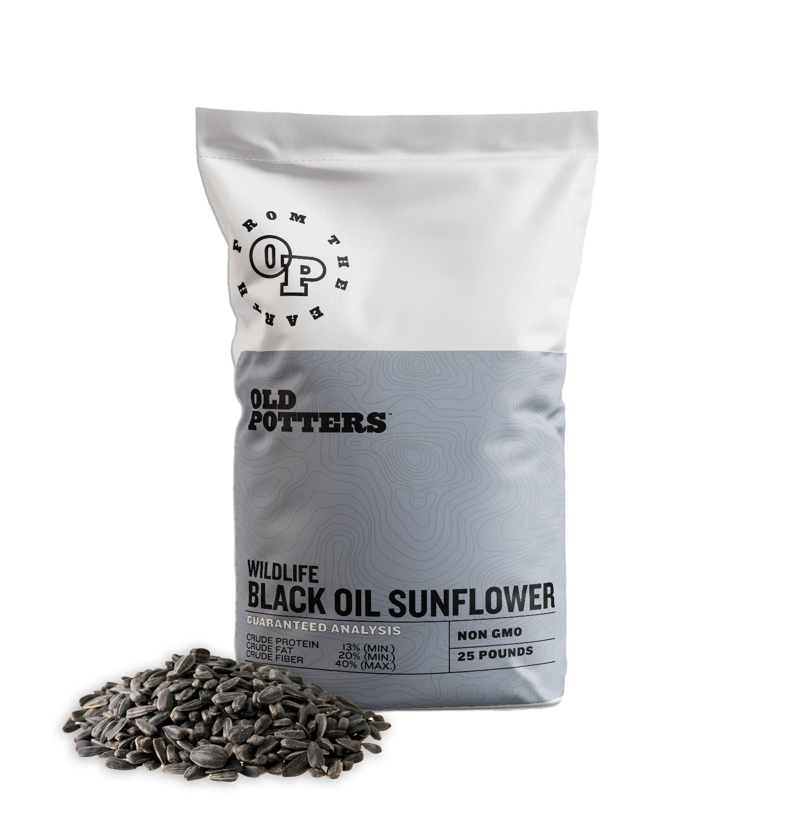 Wildlife Black Oil Sunflower Seeds for Birds and Wildlife, Non-GMO & USA Grown on Small Farms (25 lbs)