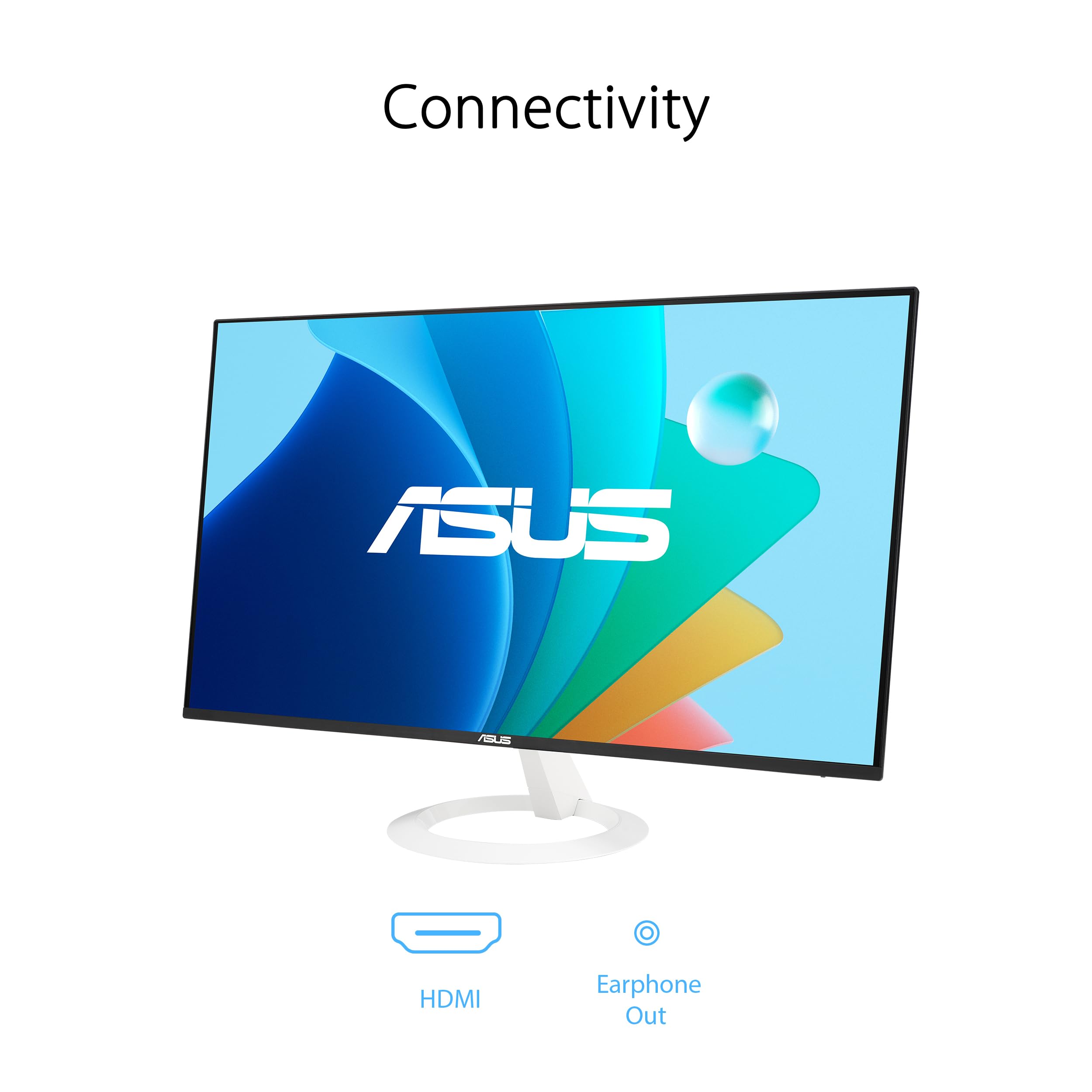 ASUS VZ24EHF-W Monitor Gaming Eye Care 24” pollici (23,8) Full HD (1920x1080), IPS senza cornice, 100 Hz, Adaptative-Sync, Tempo di risposta 1 ms (MPRT), HDMI, Filtro Luci Blu, Antisfarfallio, Bianco