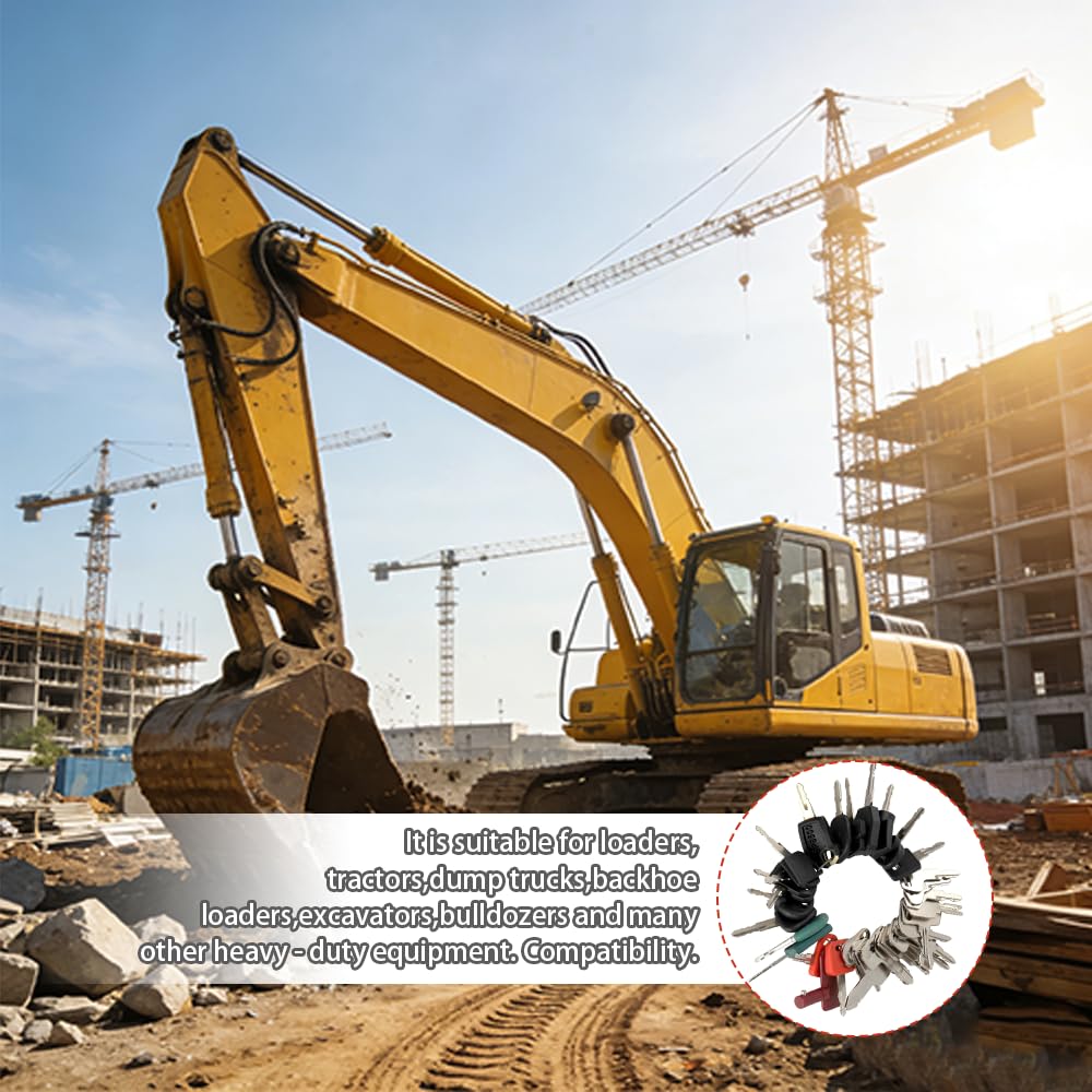 Lot de 42 clés pour engins de chantier - Clé d'allumage - Clé de démarrage - Clé de pelleteuse - Clé d'allumage - Clé d'allumage - Machines de construction pour Cat Komatsu Kubota Hitachi Takeuchi