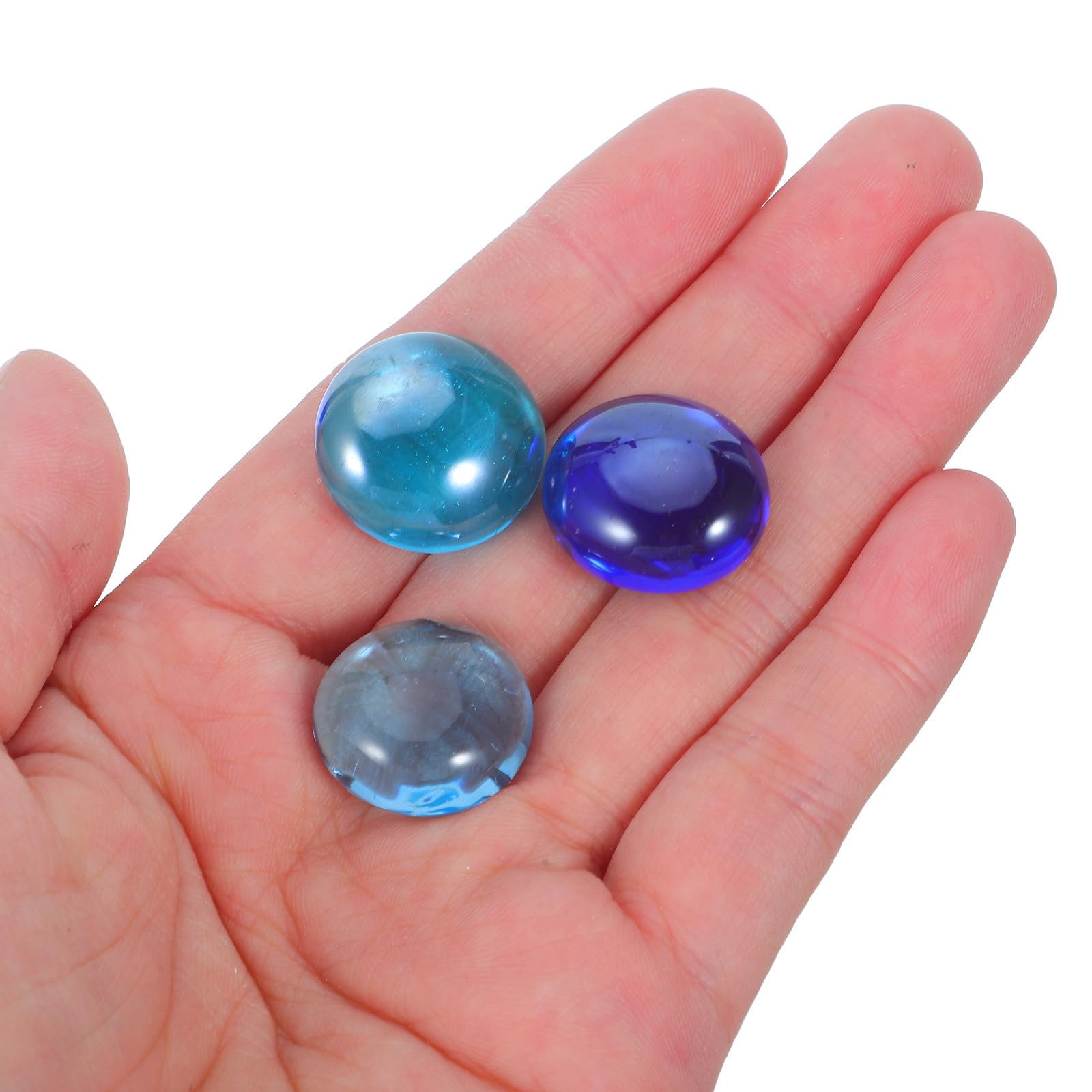 Abaodam Galets Verre Décoratifs Bleus pour Vase Surface Lisse et Plate Poids pour Aquarium Jardin et Décoration Intérieure