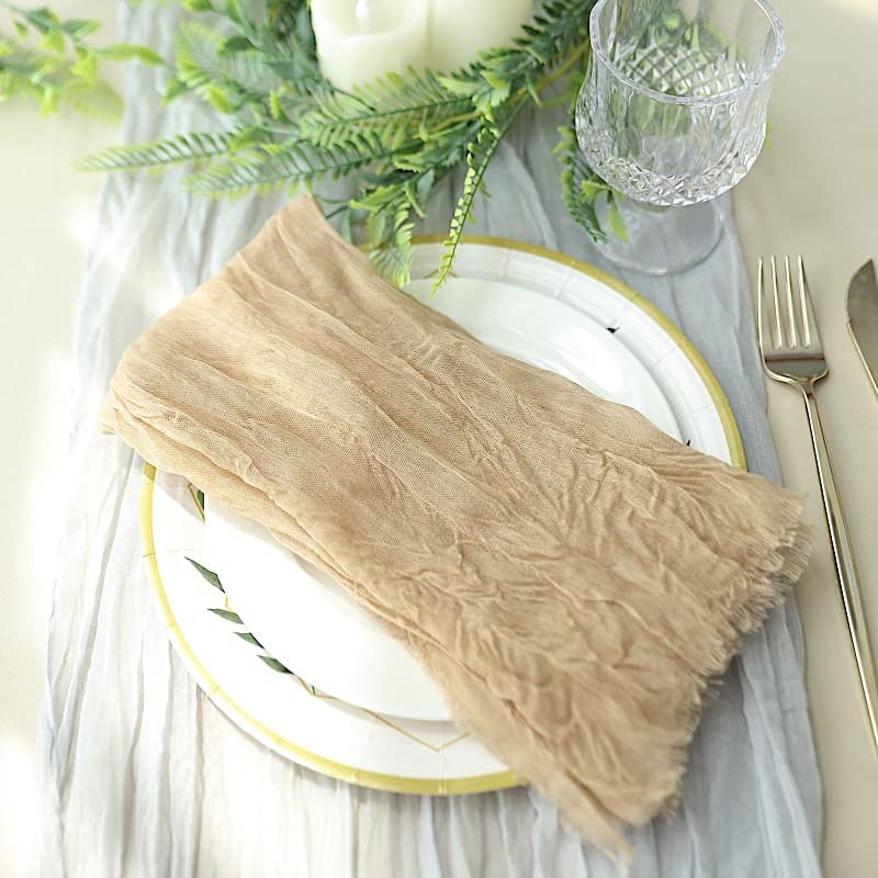 5 Servilletas de Algodón Beige Textura Rústica miniatura 5
