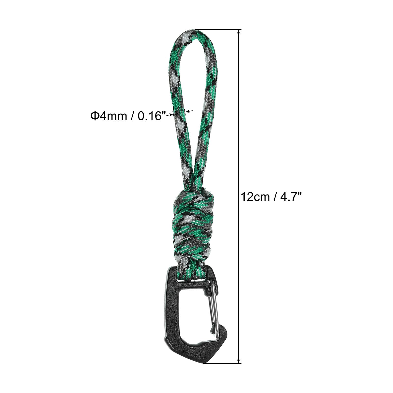 PATIKIL Badge Lanyard 4.7 Inch, Necklace Keychain Cord Metal Clasp Hook Ring Strap for Keys Whistle ID Card Badge Holder Camo Green - Image 2