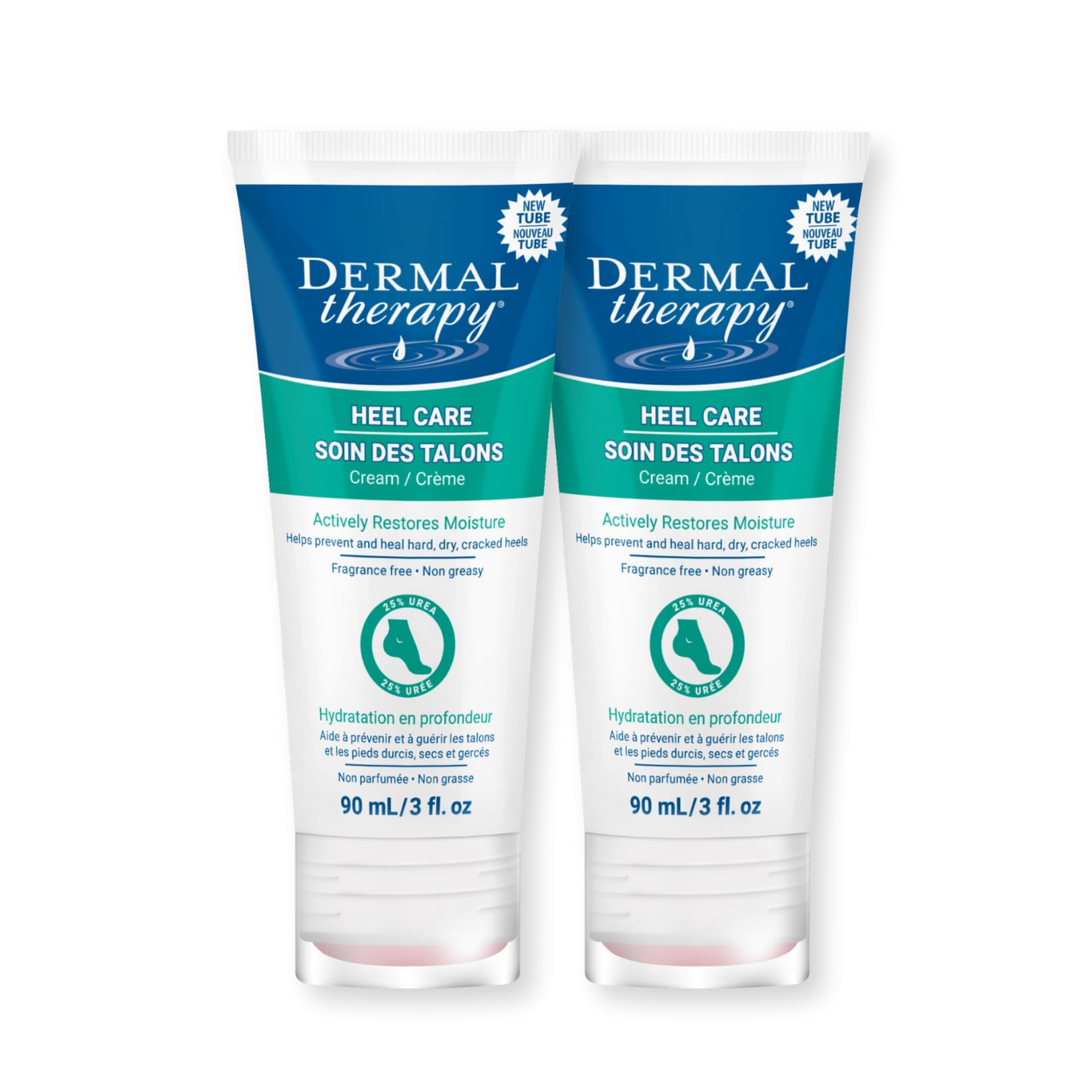 Dermal Therapy Heel Care Cream - Moisturizing Treatment that Repairs and Heals Dry, Rough, Cracked Heels and Feet (3 oz / 90g) - Pack of 2