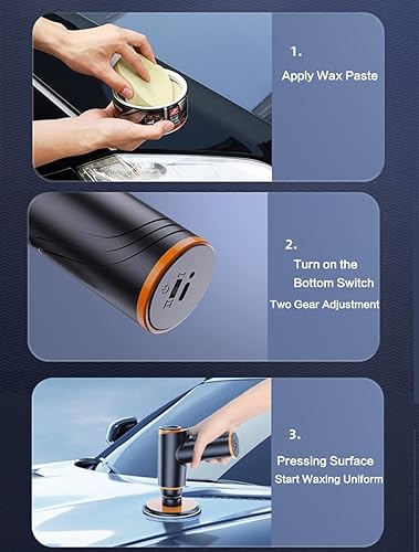 Miniatura 6 de Kit de pulidores y pulidores portátiles para coche, sin cable, pequeño kit de detalle de coche con 2 velocidades variables, búfer de pulidor orbital