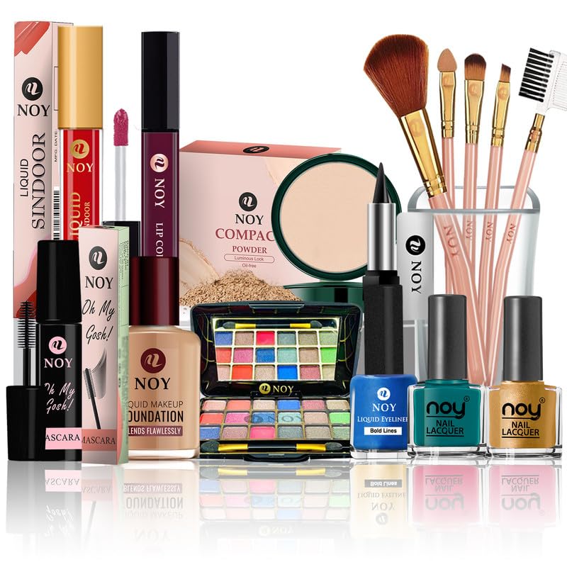 Image of NOY Makeup Kit Combo Pack Effortless Smooth Application 100% Waterproof, Long Lasting & Smudge Proof NO#738 (All In One Makeup Kit 15 Pcs)