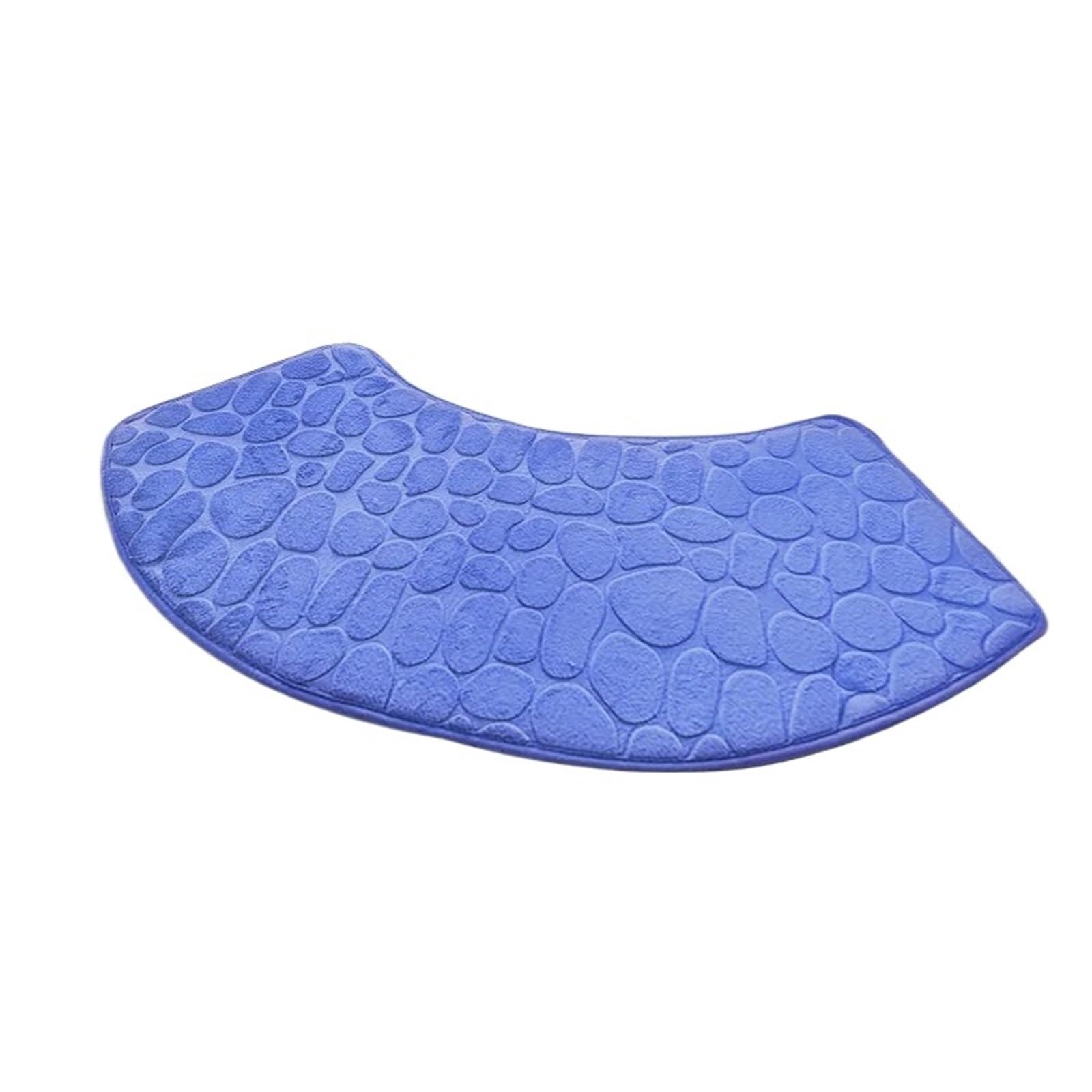 Curved Shower Mat 1PC Curved Scalloped Mat Bathroom Floor Absorbent Floor-Mat Toilet Shower Bath Mats(Blue,100x40cm)