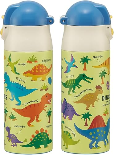 Miniatura 6 de Skater SDPC4P-A Stainless Steel Water Bottle with Straw, One Push Type, 11.8 fl oz (350 ml), Dinosaurus Picture