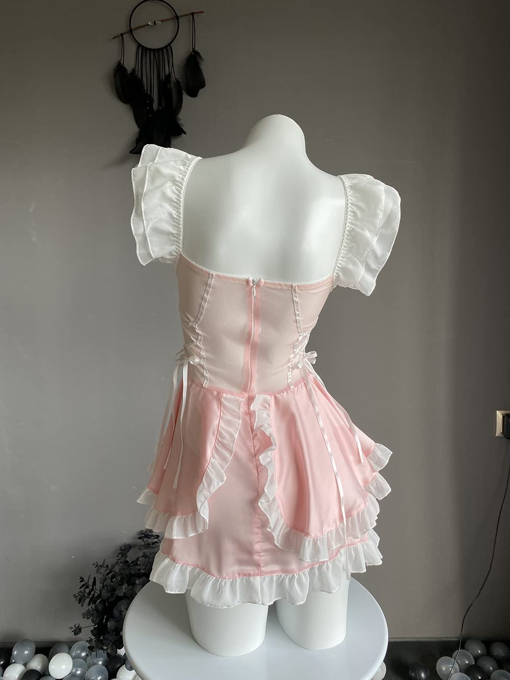 Damski seksowny kostium bielizna anime cosplay francuski fartuch pokojówka strój sukienka Halloween Babydoll kostium