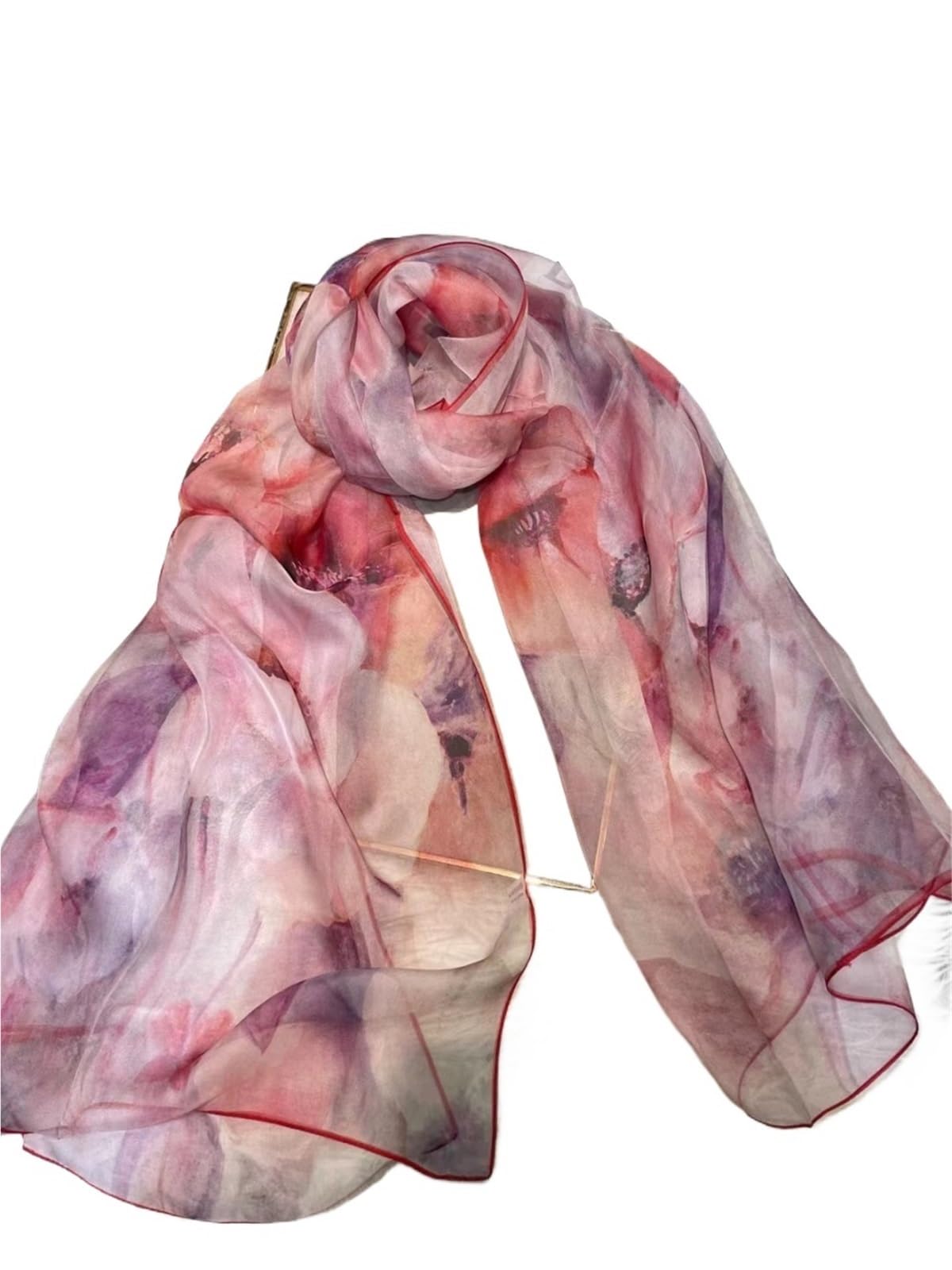 Sciarpa di seta chiffon Sciarpe lunghe da donna Foulard