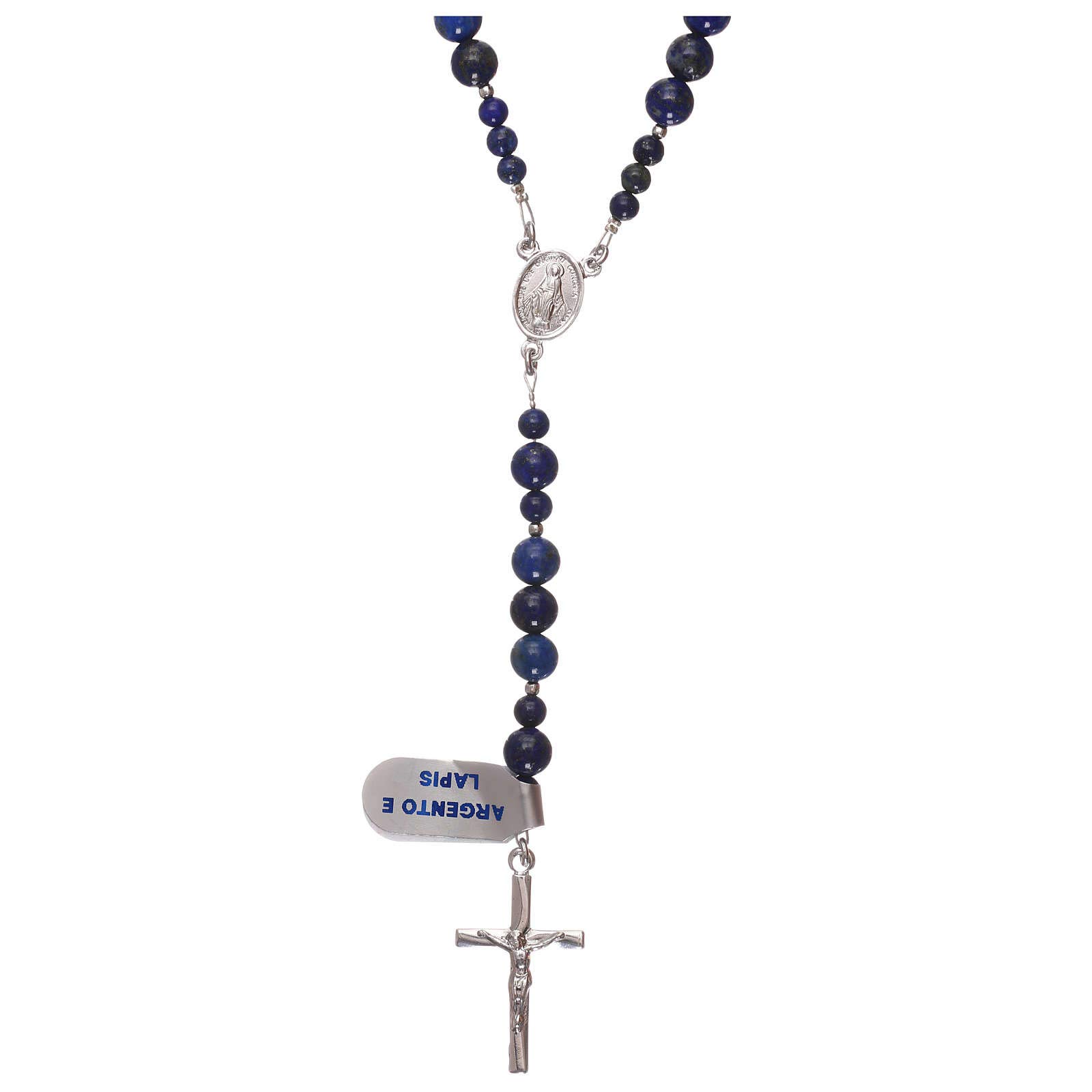 Holyart Rosarios de Plata: Rosario plata 925 y granos lapis