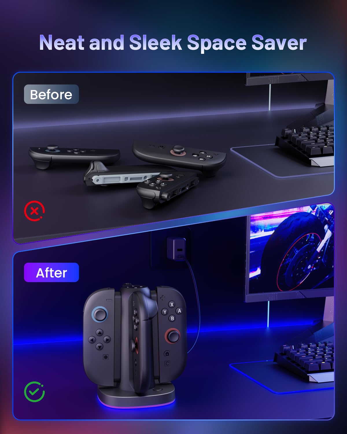 Chargeur Poignée Maecker pour Switch 2 Quai de Charge pour Switch 2 Station Joycon pour Switch 2 Accessoires 2025