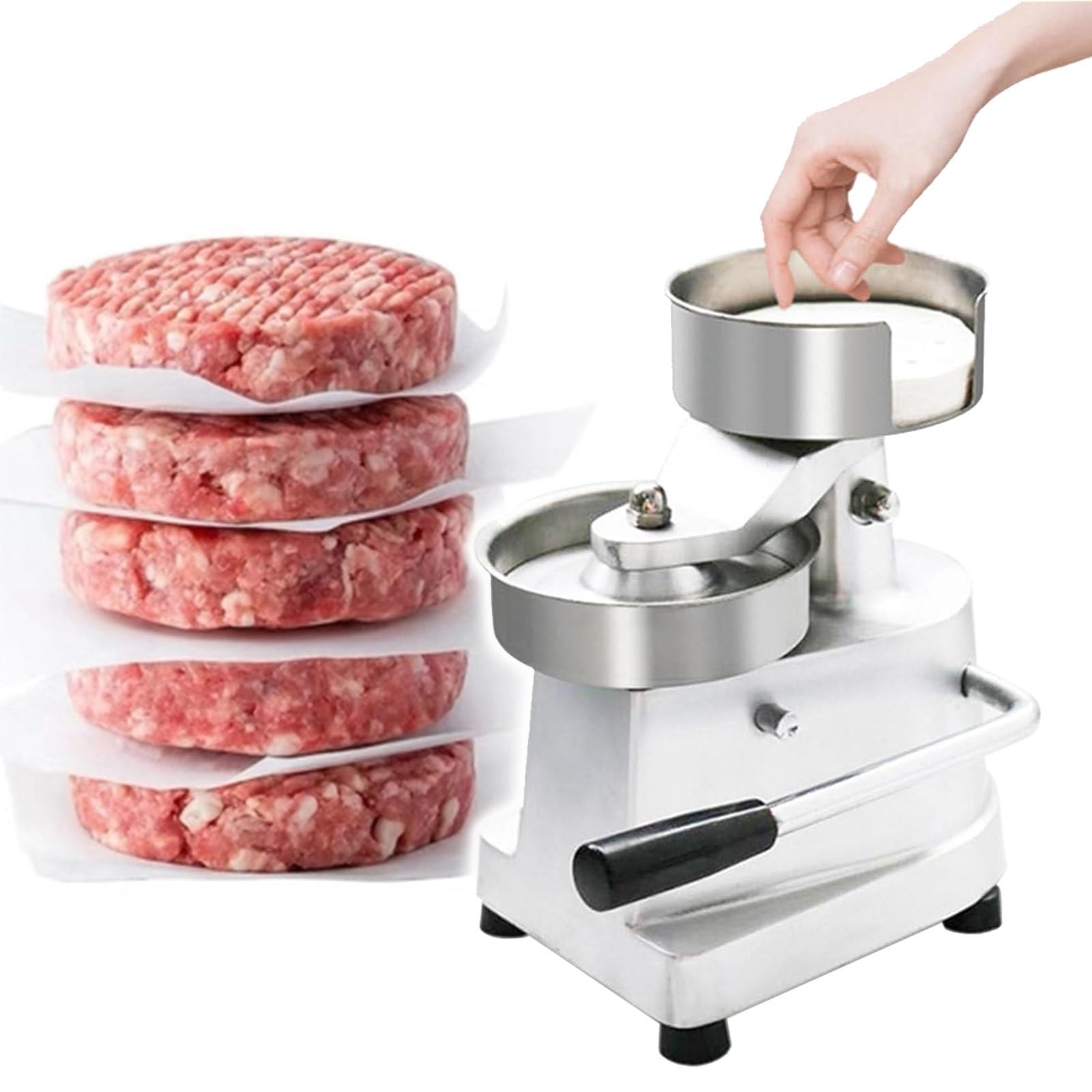 Máquina Comercial para prensar Hamburguesas, máquina Manual para prensar Hamburguesas de 4 Pulgadas/5 Pulgadas/6 Pulgadas, Herramienta para prensar Hamburguesa (5 Inch)