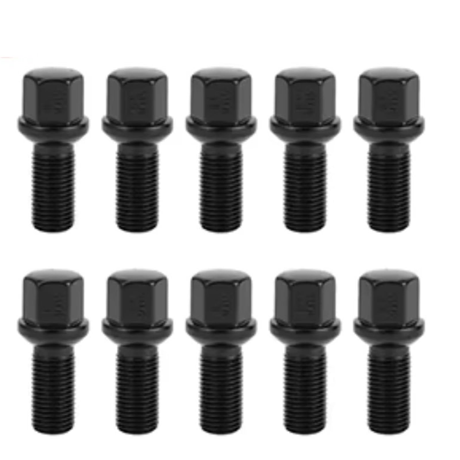Compatibile con 10 pezzi M14x1.5 Ruota a sfera Lug Bullone Ruota in acciaio legato Lug Studs 27mm Shank Ruota Acciaio Lug Bulloni Dado ruota Auto Bulloni Cerchi