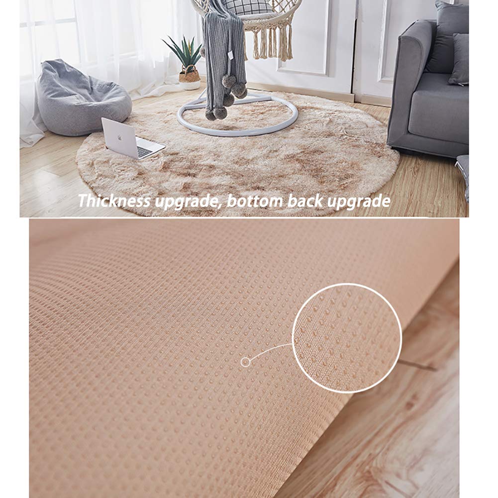 Gradient jednolity okrągły dywan, miękka puszysta mata podłogowa do sypialni dziecięcej, pogrubiony antypoślizgowy dywanik, łazienka jedzenie tył salon-Q 120 cm