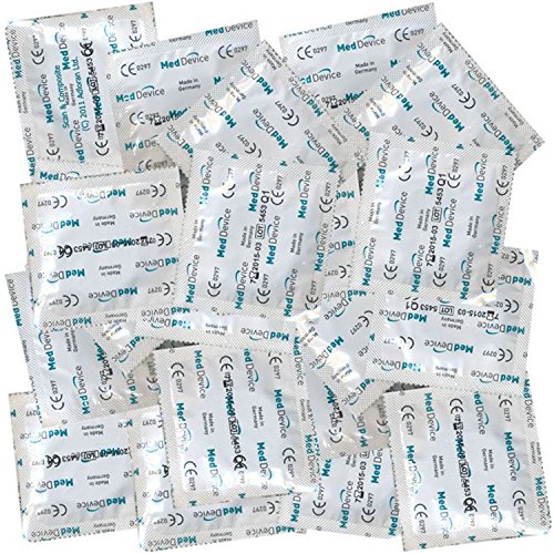 MedDevice ST01 Extra Strong 100 strong professional condoms with agreable scent - 0.1mm wall thickness, medium size (53mm)