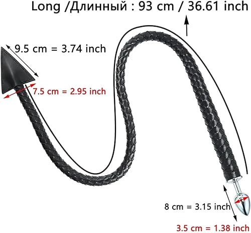 Miniatura 2 de Metal Anal Plug Con Sexy Cosplay PU Cuero Látigo Juguetes Adultos Productos Sexuales para Mujeres Hombres Gay G-Spot Masaje Cola Plug