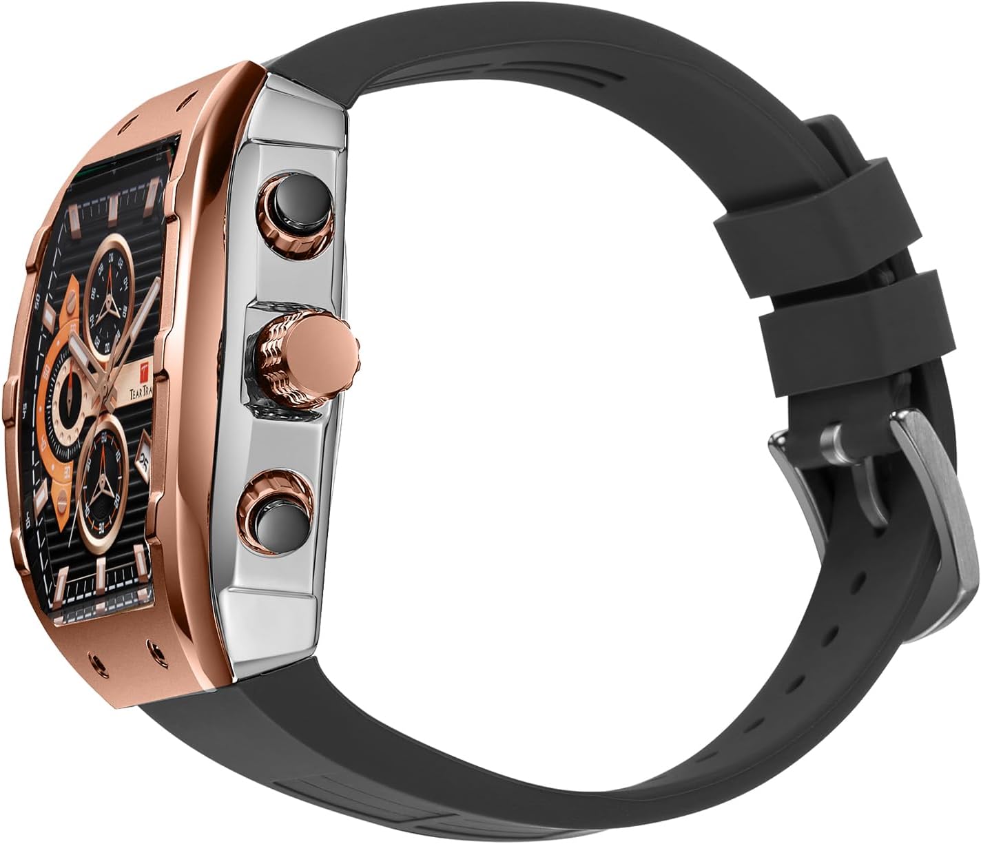 Watches for Men Analog Quartz Waterproof Sport Men’s Watch Tonneau Chronograph Luminous Fashionable Unique Casual Watch with Silicone Strap - Image 8