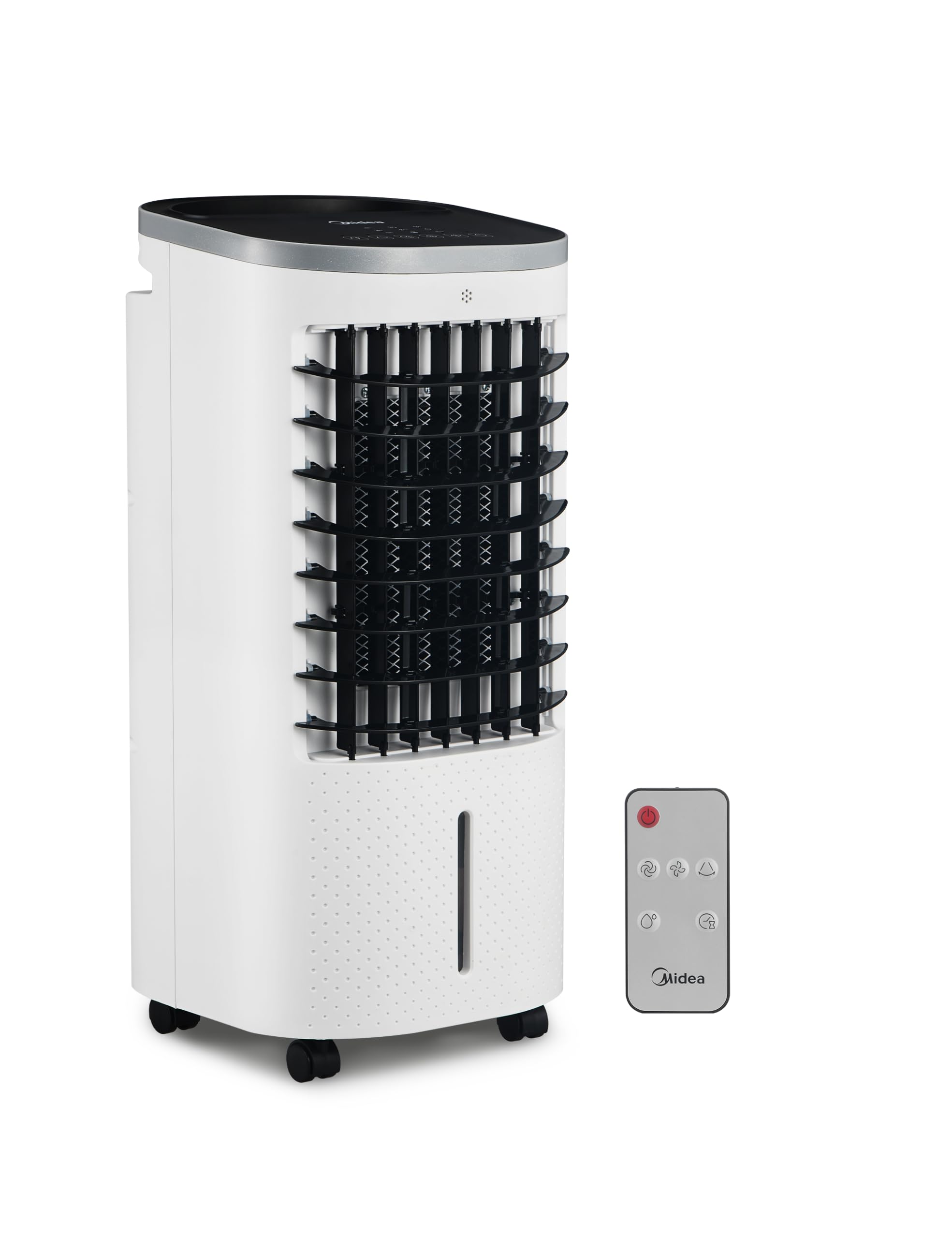 MIDEA AC100-25BR Rafraichisseur d'Air avec Réservoir 5L, Débit d'Air 120 m³/h, Refroidisseur par Évaporation 65W, Ventilateur Silencieux avec Roulettes