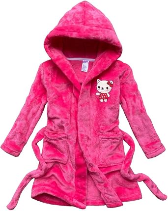 Cartoon cat girl embroidered bathrobe custom embroidered name on robes