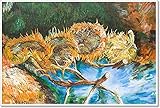 Barewalls Four Cut Sunflowers, Vincent Van Gogh Paper Print Wall Art (28in. x 42in.)
