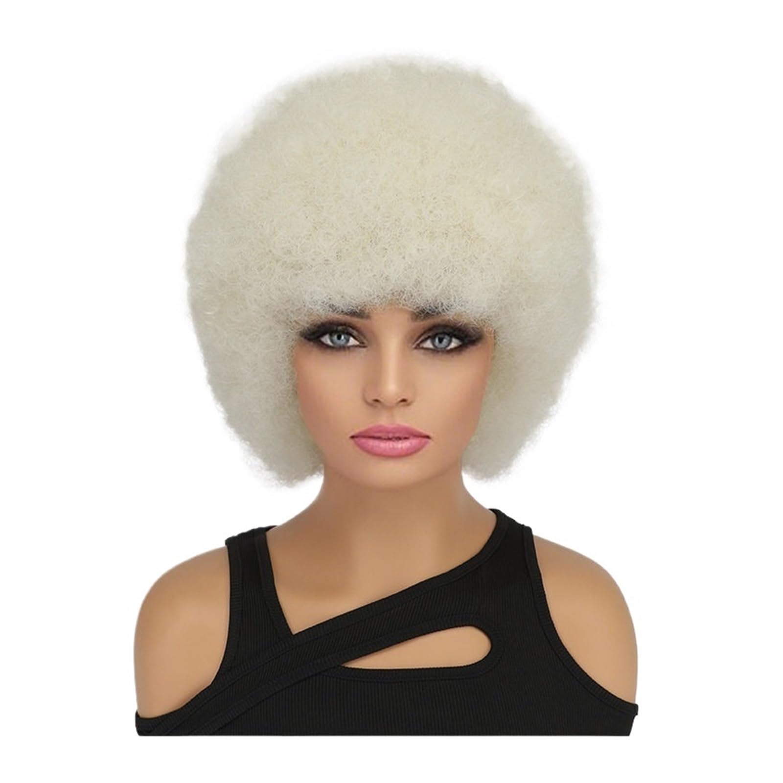 LIBANGRONG-888 Wigs Fluffy Retro Short Curly Hair Wig, Women's Full Head Cover, Personalized Styling Natural wig