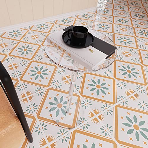 Crysfloa Small Side Table Acrylic Small Drink Table Clear End Table Modern Accent Acrylic Table 10 Inch Round Drink Table For Living Room Dorm Bedroom Bathroom Office Outdoor Business 10’’X10’’X21.5’’ #TOP4