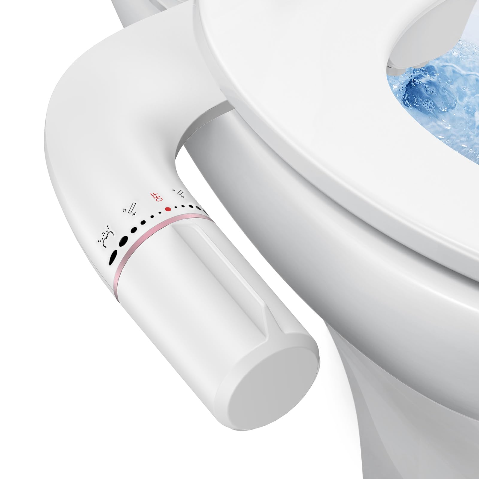 Bidet Attachment for Existing Toilet Seats Ultra-Slim Non Electric Dual Nozzle Rear Feminine Wash Fresh Cold Water Sprayer