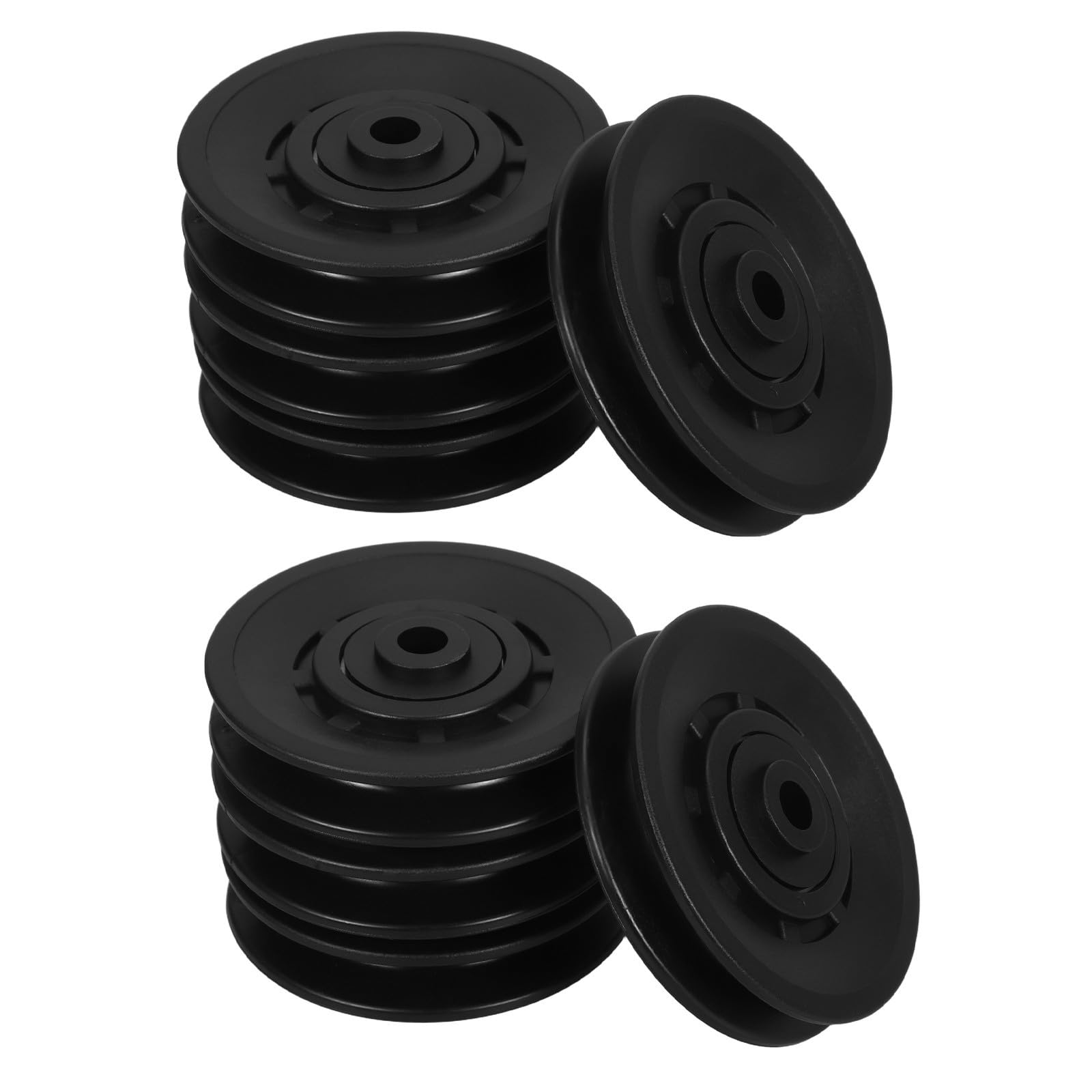 Juego de 8 Poleas Negras para Equipos de Fitness Cubierta Protectora Ruido, Material Pa6 Resistente para Máquinas de Gimnasio
