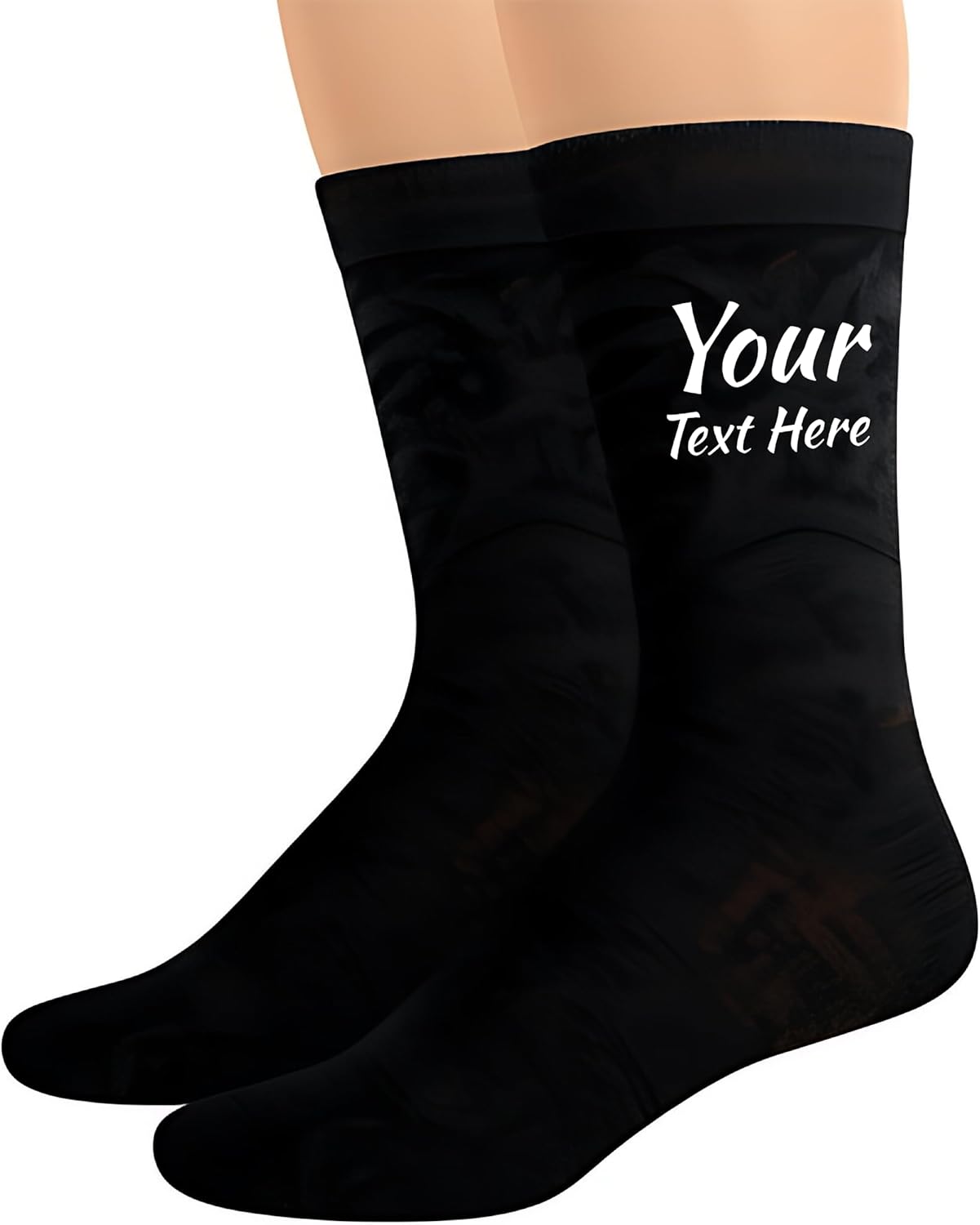 Custom Mens Socks. Personalized Groomsmen Socks with Text. Crew Socks for Men