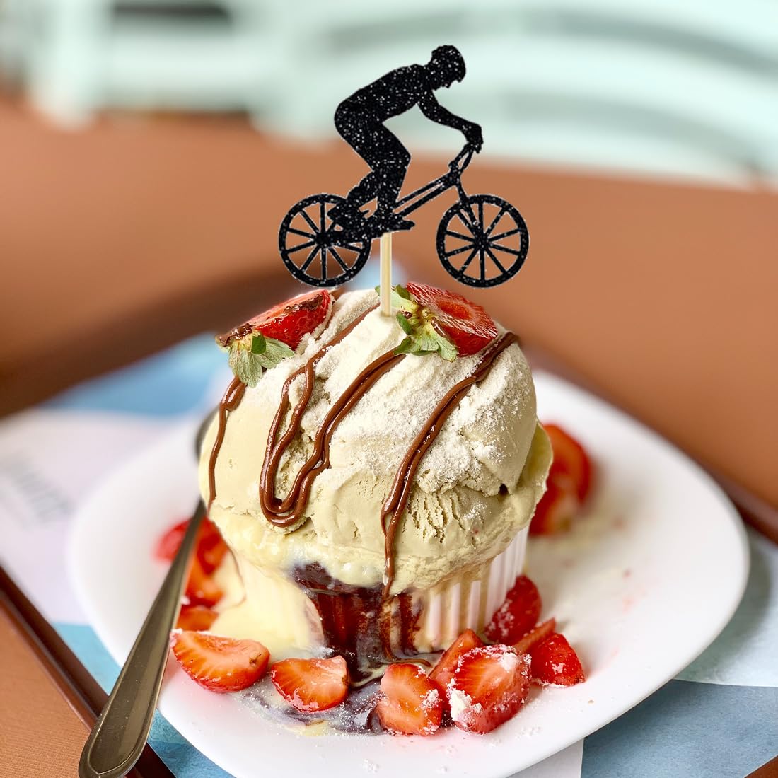 Set 26 Decorazioni Torta A Tema Bicicletta Glitterate | Topper Per Cupcake Compleanno Uomo | Accessori Festa Sport Ciclismo