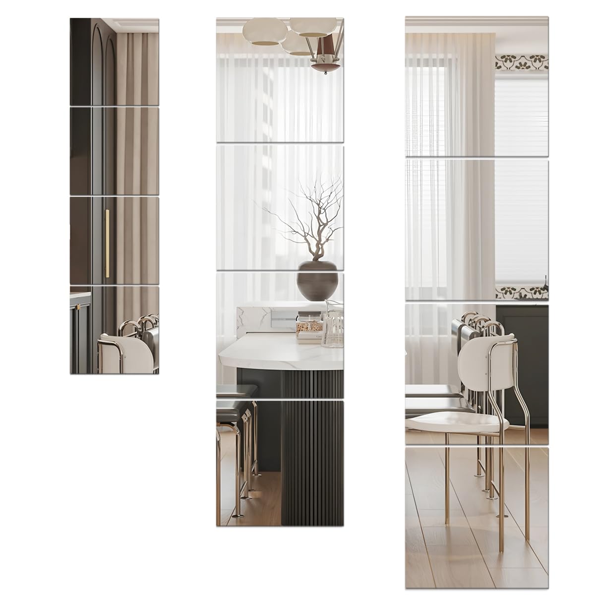 Miroir plexiglas mural grand format : dalles acryliques pour couloir et dressing