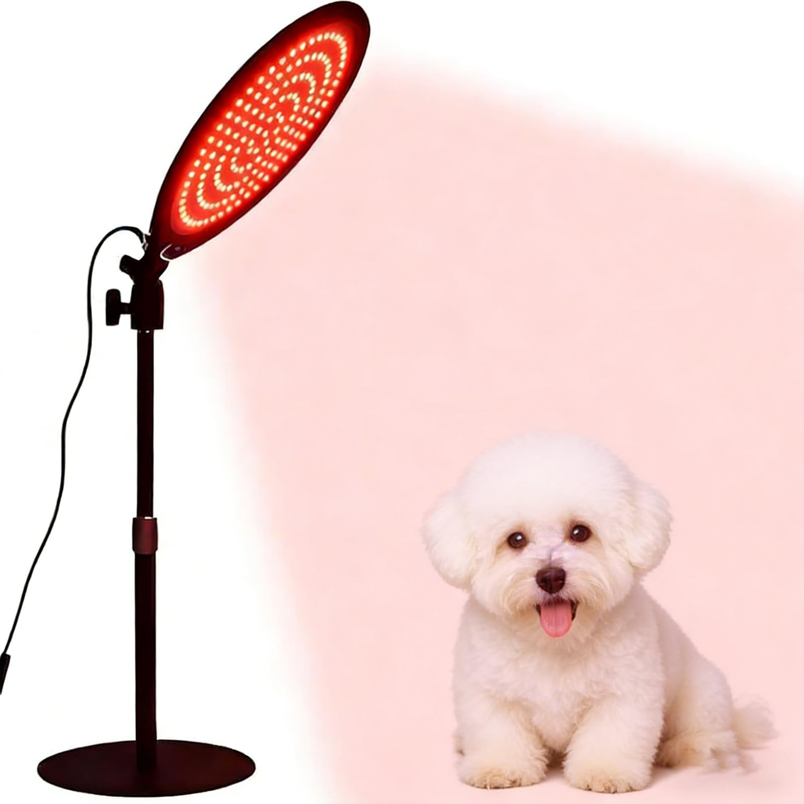 Lampada per terapia a luce rossa, con supporto regolabile in altezza, 150 LED, 660 nm, 850 nm, principio degli effetti termici, sicura e non invasiva, allevia i dolori muscolari, vitalità della pelle