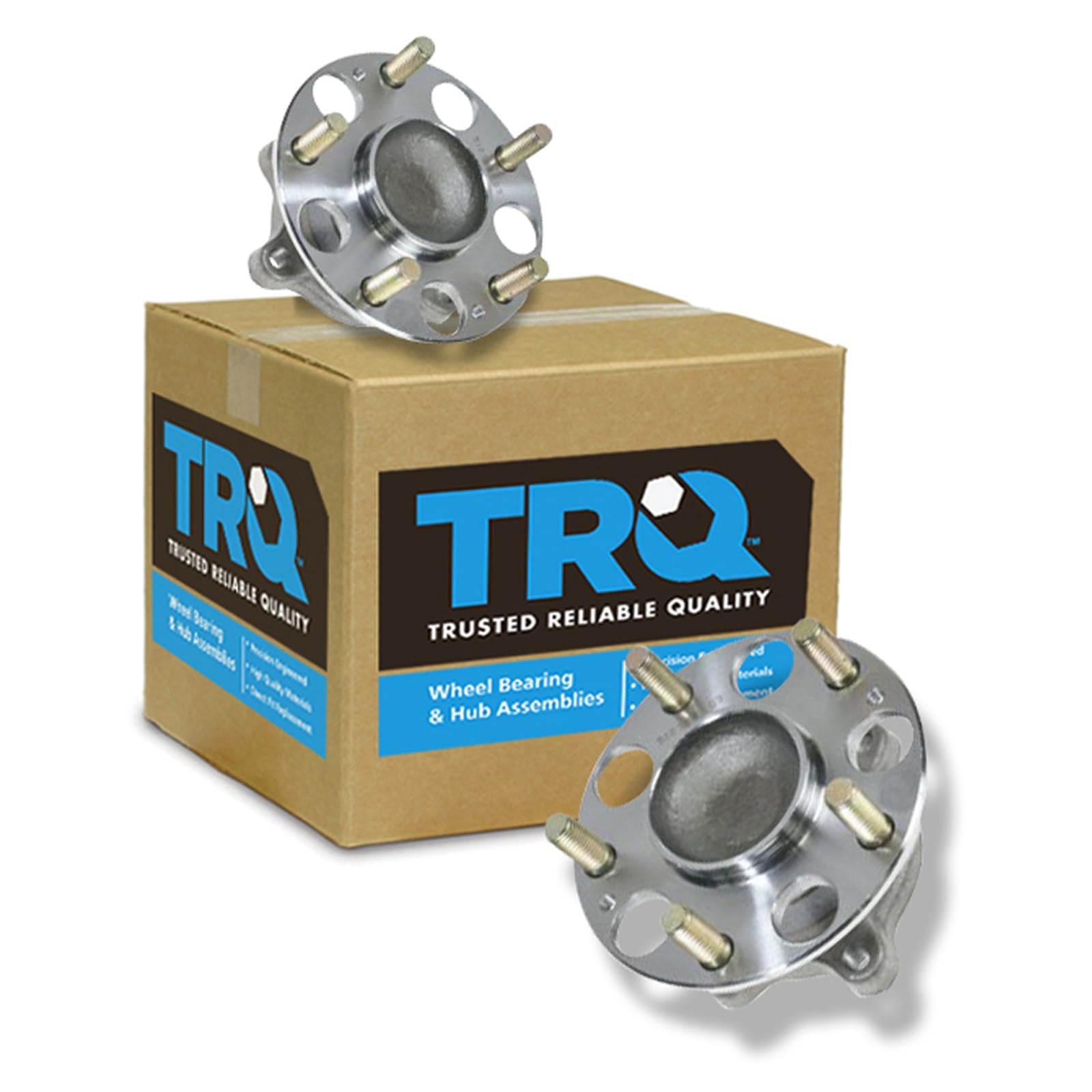 TRQ Rear Driver and Passenger Side Wheel Bearing &amp; Hub Assembly Set 2 Piece
