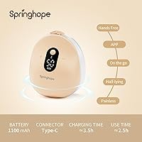Vista 2 de Springhope No.538 Extractor de leche portátil, 3 modos, 12 niveles con aplicación, extractor de leche eléctrico, portátil, de bajo ruido, manos