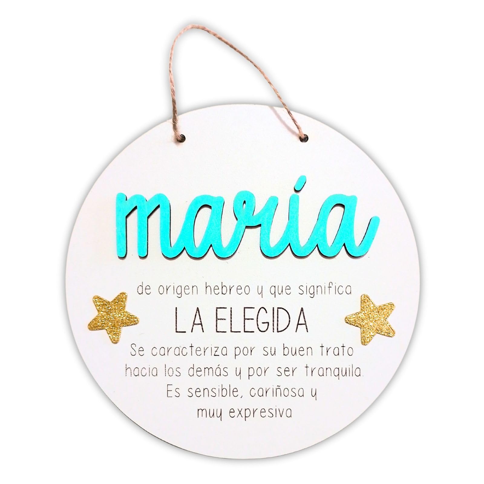 Adorno habitacion infantil personalizado con nombre y significado. Decoración para bebé. Detalle original personalizado en madera grabada con laser. Para niños.