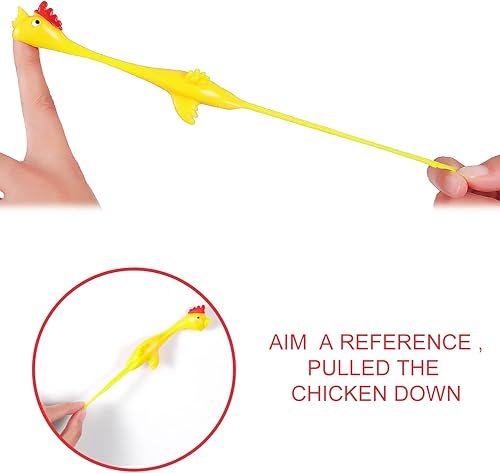 Miniatura 5 de Sumind Juguete de catapulta de pollo con tiro de cabestrillo de 32 piezas, juguete de pollo elástico volador para divertirse, actividades de fiesta