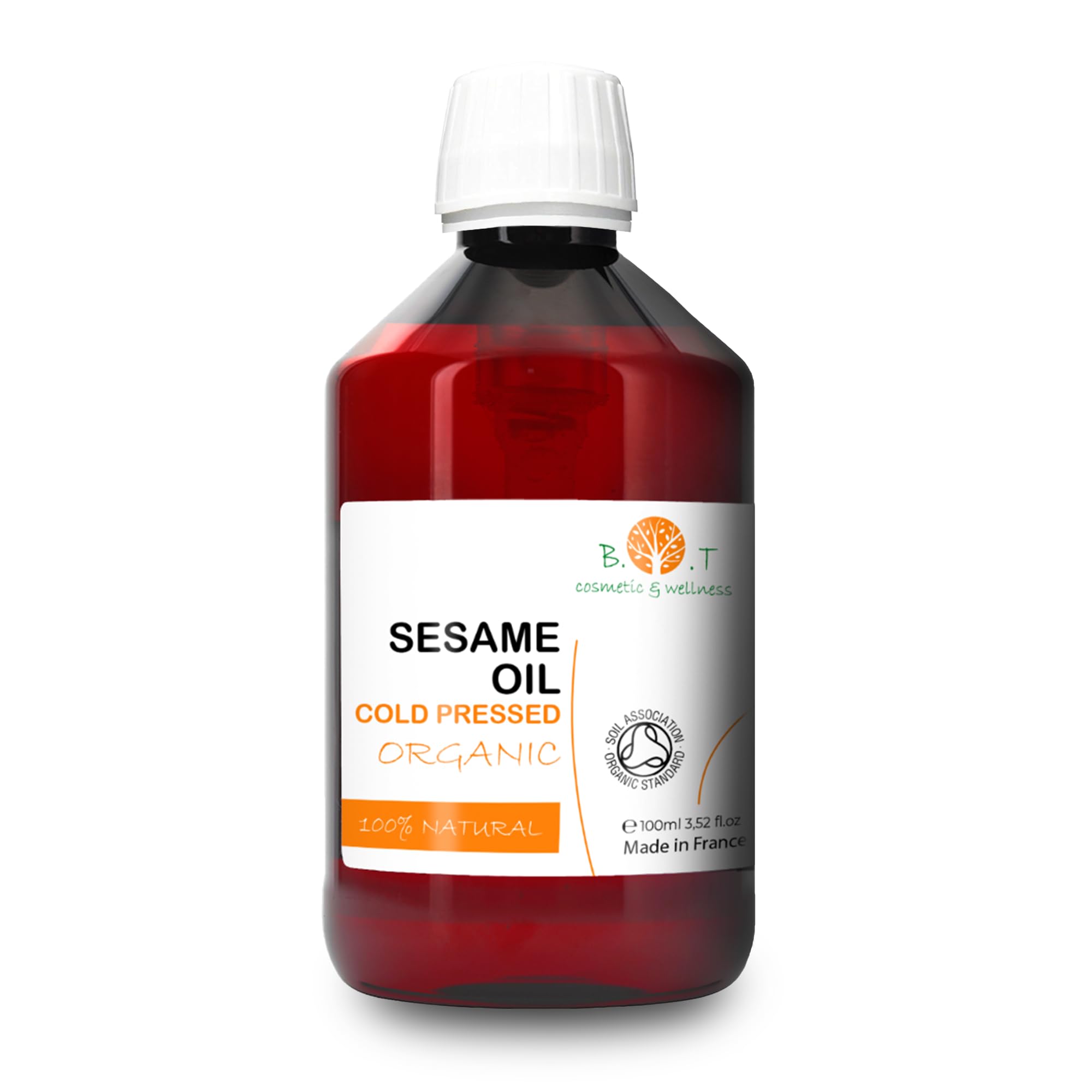 Aceite de Sésamo BIO 100% Puro | Prensado en Frío | Ideal para Cosmética Natural y Masaje Ayurveda | Antiedad y Reafirmante | Hidratante para Piel y Cabello 100 ml