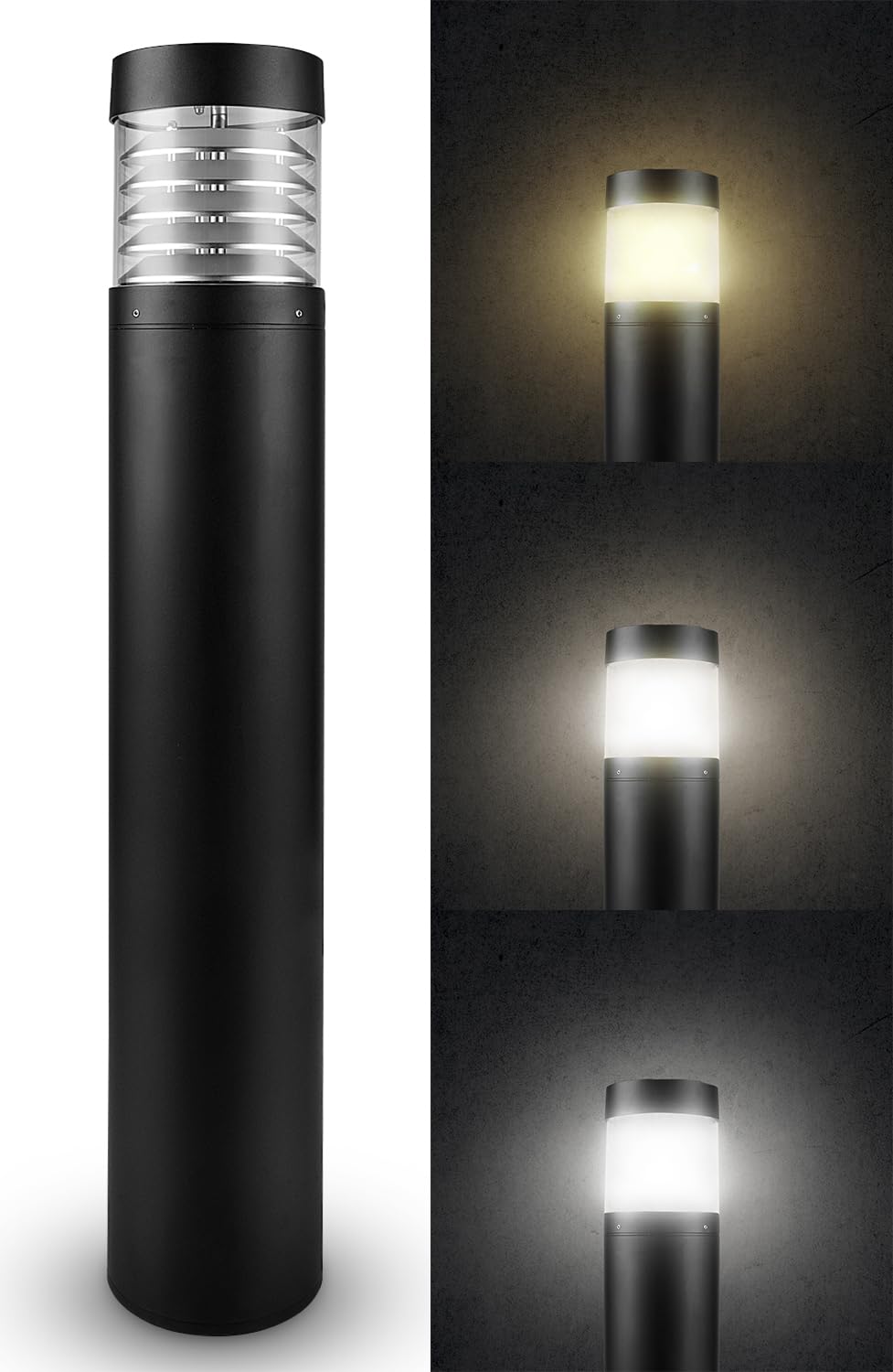 LightingLabs Led Bollard Landscape Lighting 20 Watts 39 Inch 3CCT 3000/4000/5000K 120-277V Outdoor Pathway Light Wired Ideal for Garden, Commercial and Driveway Rated IP65 ETL Listed