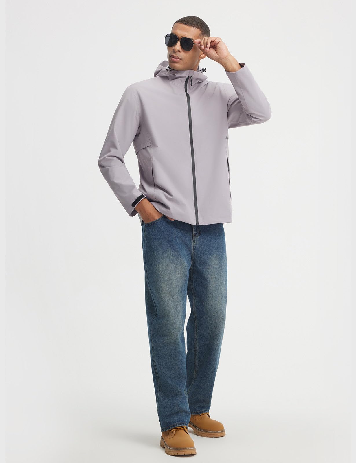 baleaf Chaqueta impermeable para hombre, ligera, plegable, para correr, ciclismo, resistente al viento, con bolsillo