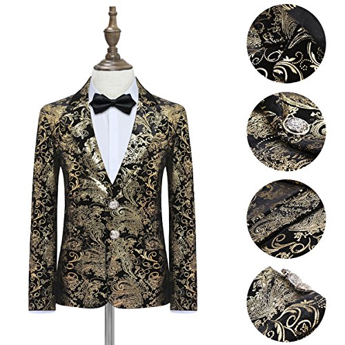 image for Boyland Boys Jacquard Suit Slim Fit Tuxedo Suits Jacquard Notch Lapel 