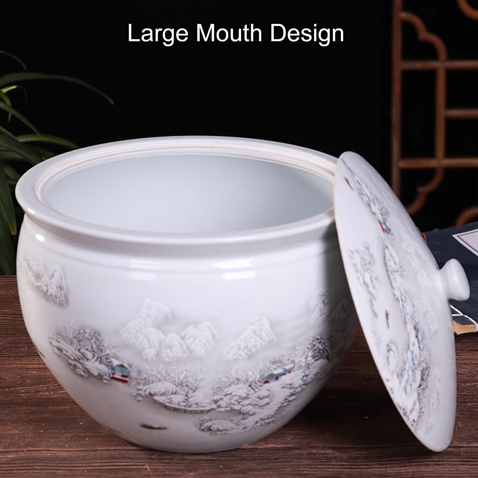 Uszczelniony Ceramiczny Pojemnik na Ryż w Kształcie Cylindra, Białe Ceramiczne Pojemniki do Przechowywania z Pokrywkami na Herbatę, Mąkę, Zboże, Słodycze, Mleko w Proszku(22x25 cm/9x10 in)