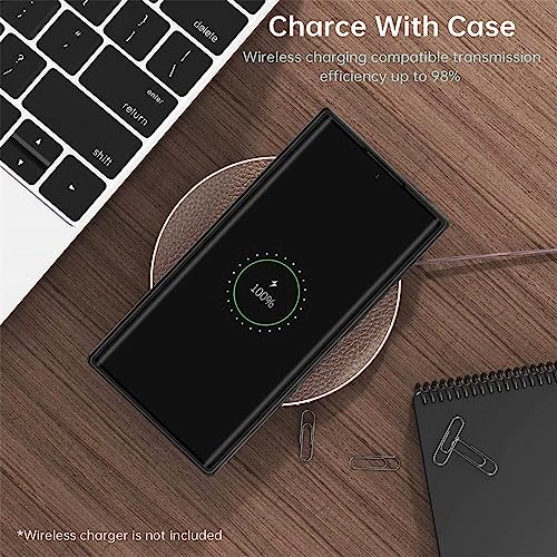 Coque antichoc S22 Ultra en silicone et cuir marron mince