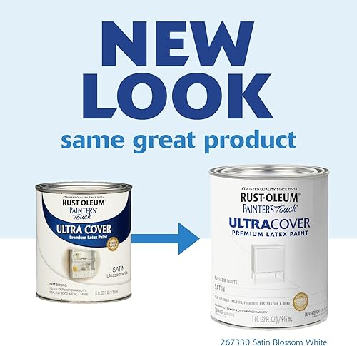 Miniatura 243 de Rust-Oleum Painters Touch, Ultra Cover 2X, 1994502 - Pintura de látex, color almendra, 1 cuarto de galón Almendra brillante